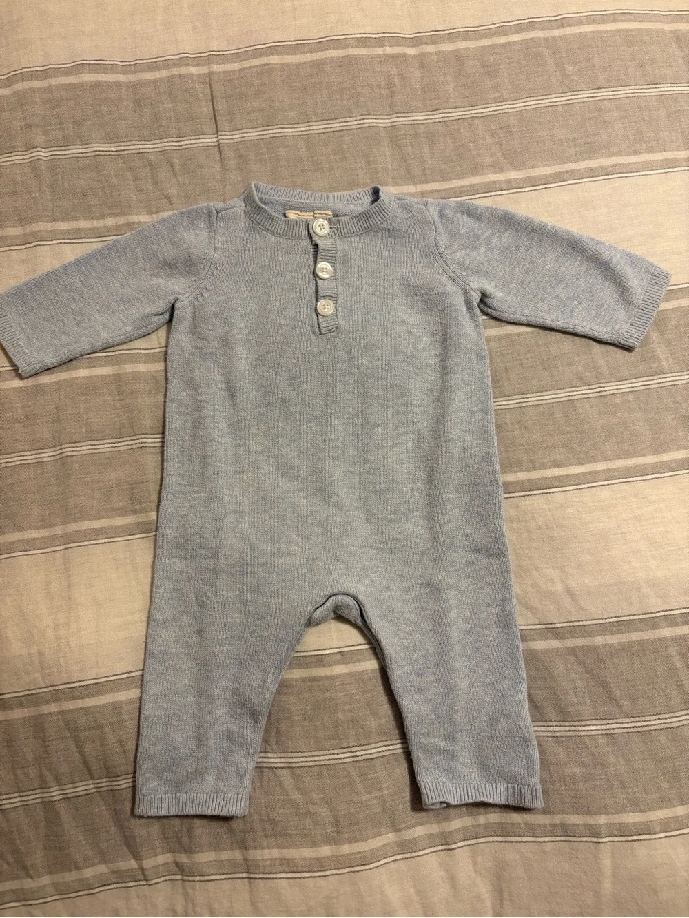 Baby Gap 3-6M Light Blue One-Piece Romper Jumpsuit Sweater